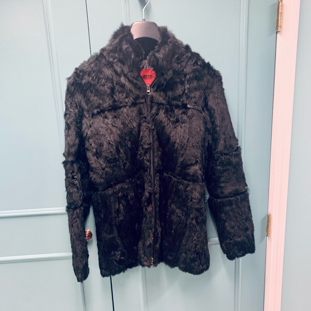 BOMB BOOGIE vintage Leather/ fur jacket